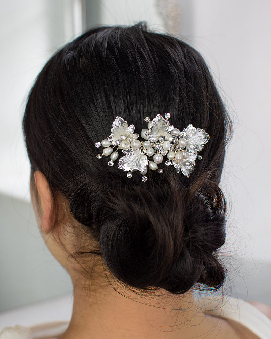 Cilla Silver hair pin by Windsor Bridal Jewellery