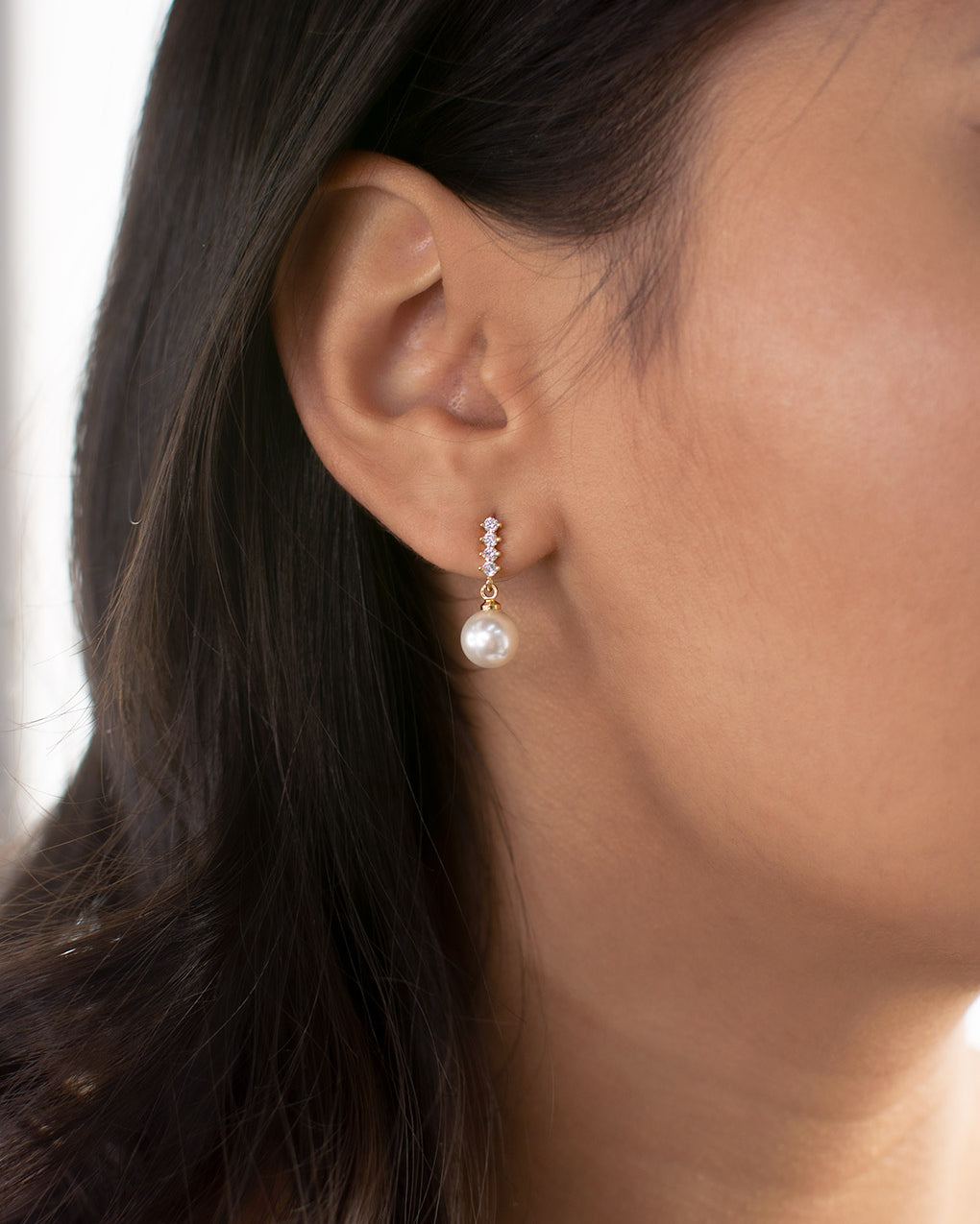 Colette Gold bridal earrings — alternate view 2