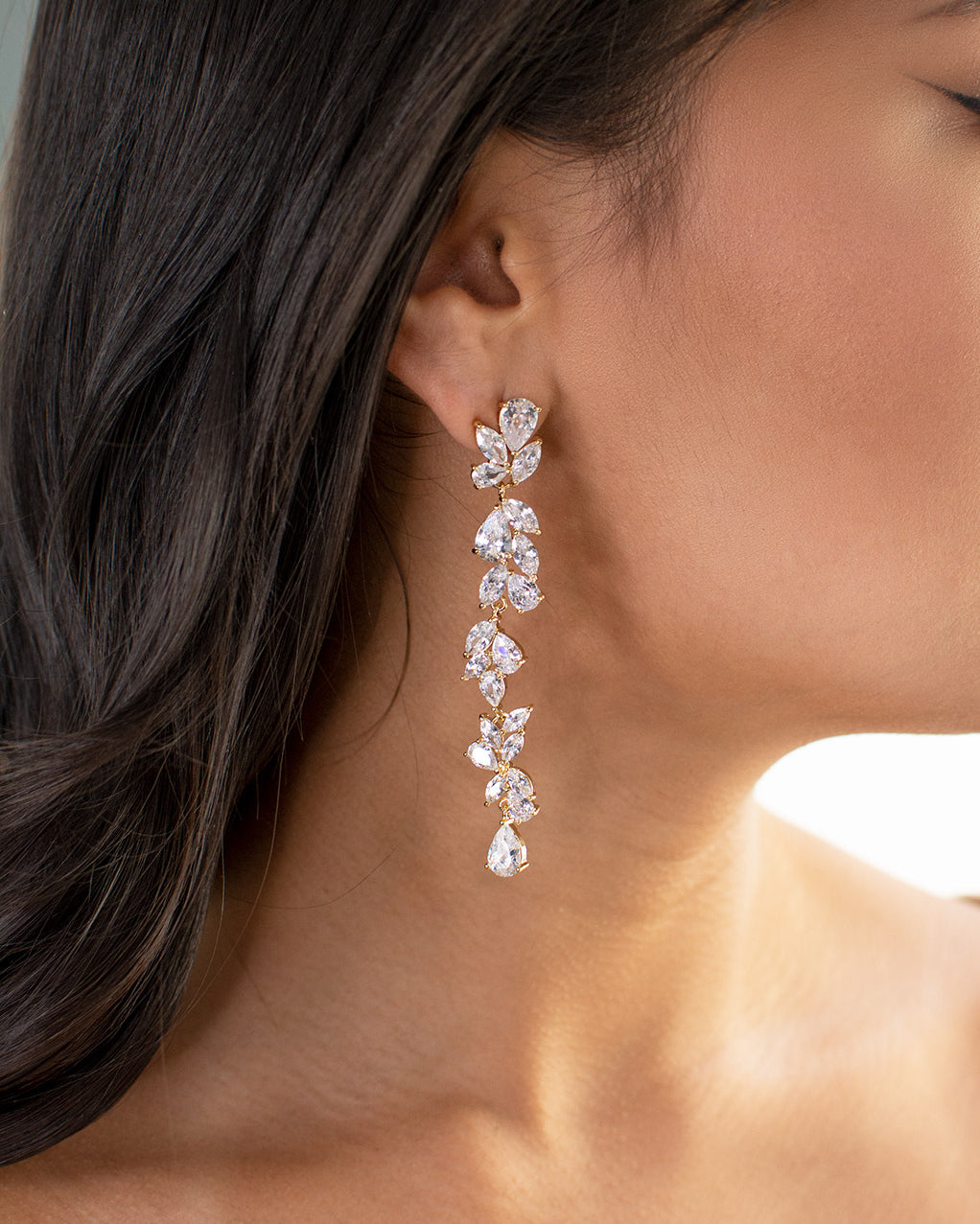 Claudia Gold bridal earrings — alternate view 2