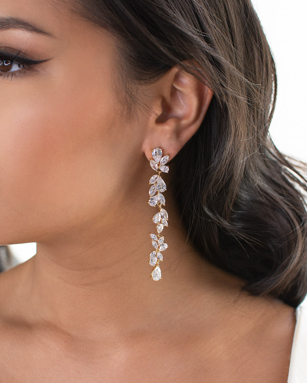 Claudia Gold earrings by Windsor Bridal Jewellery