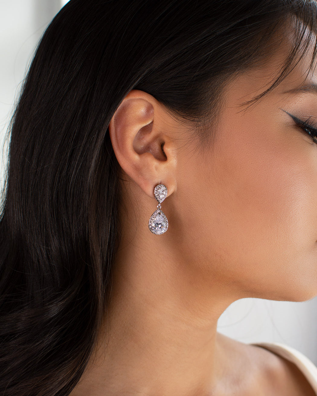 Athena silver bridal earrings by Windsor Bridal Jewellery