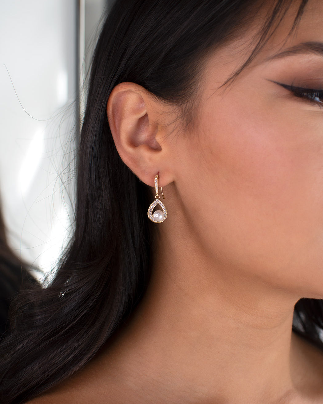 Lucy Gold earrings by Windsor Bridal Jewellery
