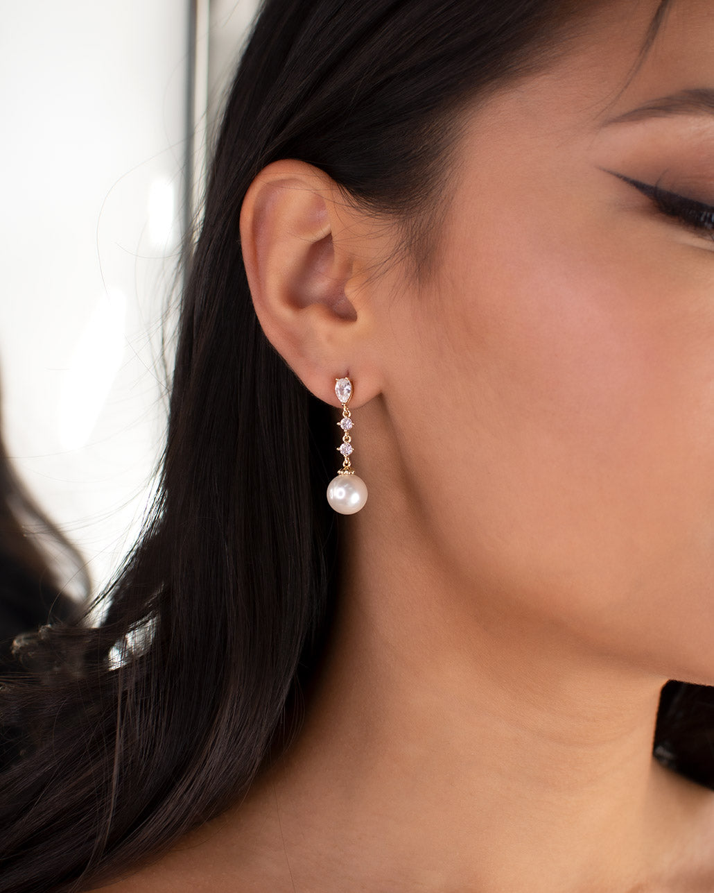 Brielle Gold earrings by Windsor Bridal Jewellery