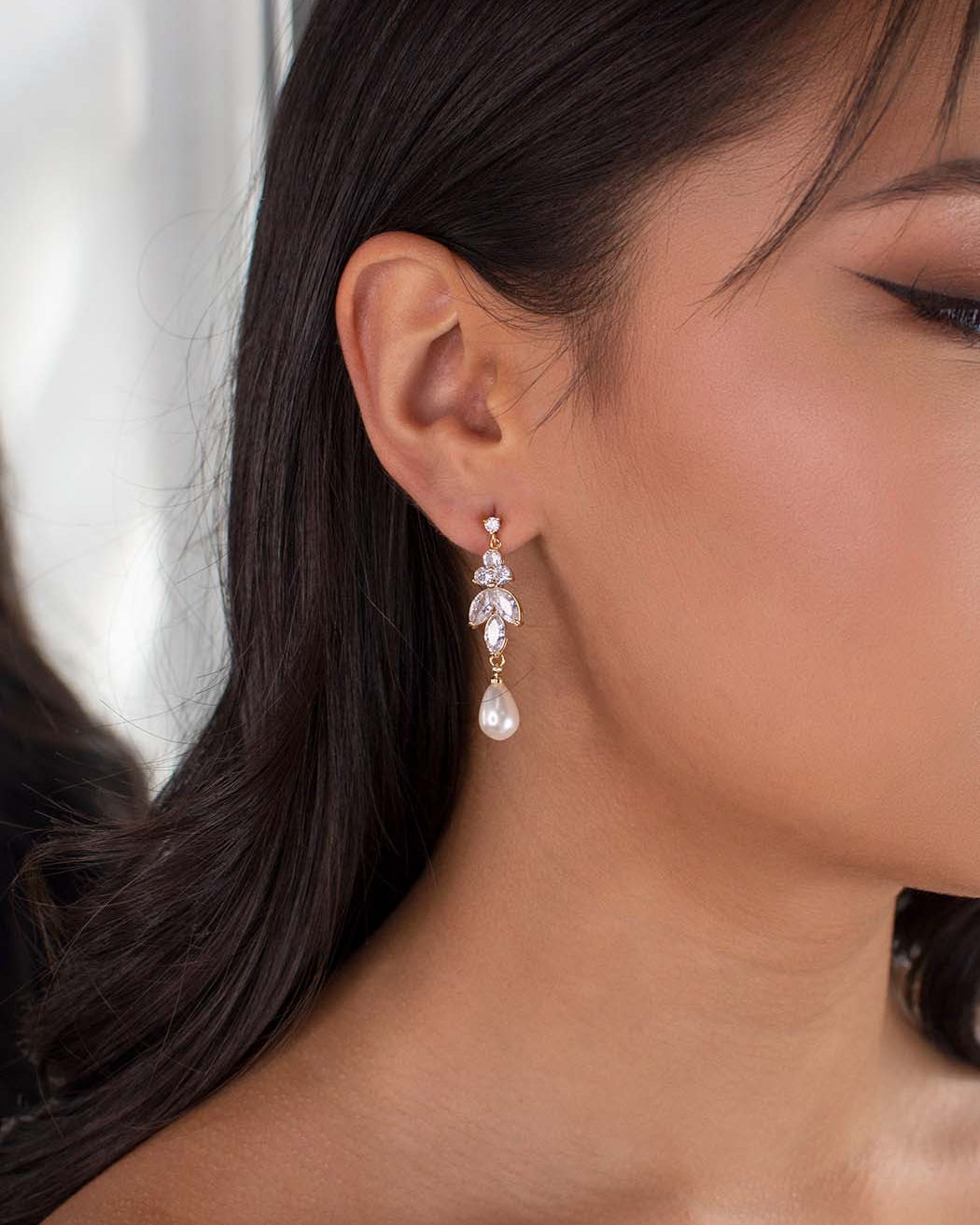 Remy Gold earrings by Windsor Bridal Jewellery