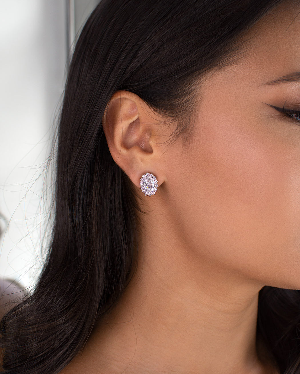 Mae silver bridal earrings by Windsor Bridal Jewellery