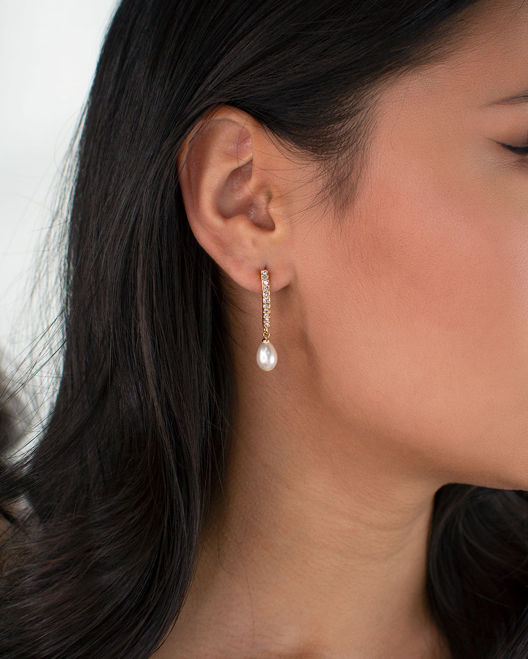Audelia Gold bridal earrings — alternate view 2