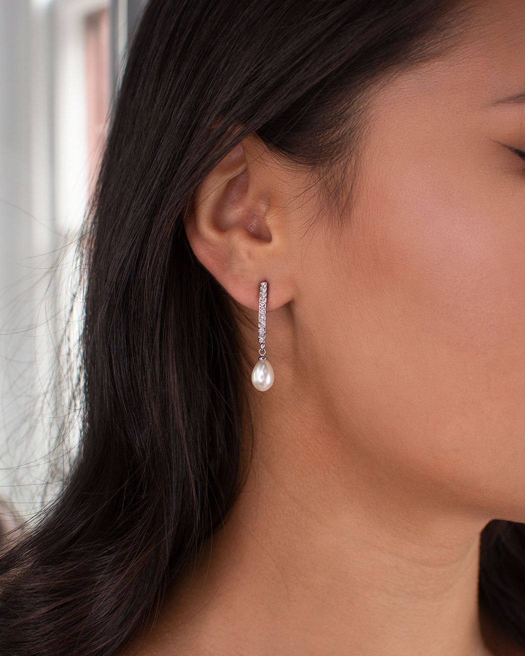 Audelia silver bridal earrings — alternate view 4