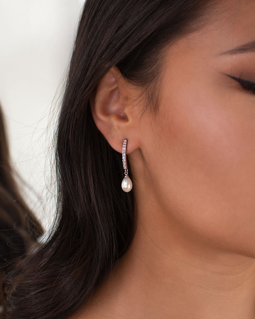 Audelia silver bridal earrings — alternate view 3