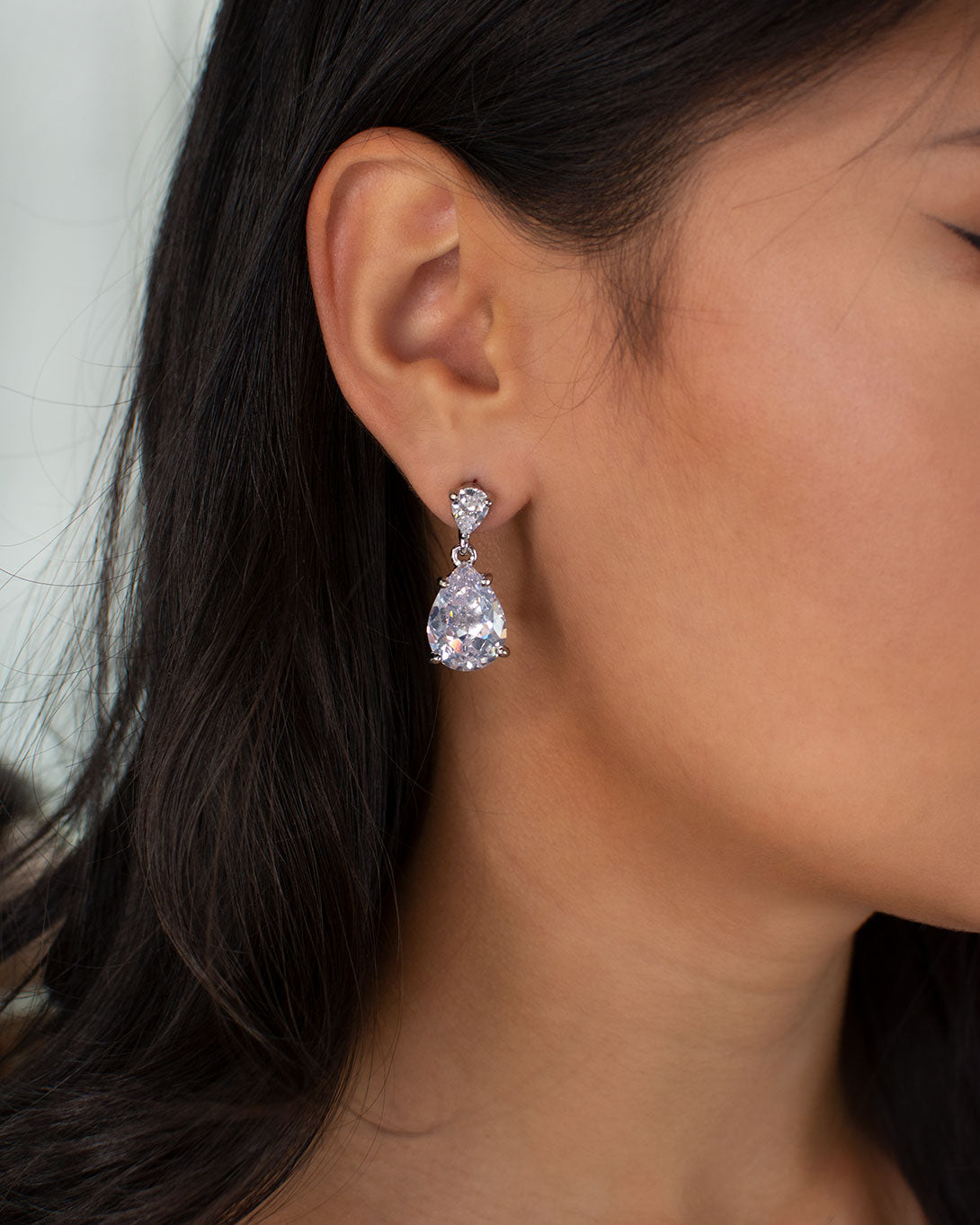 Cleo silver bridal earrings — alternate view 3