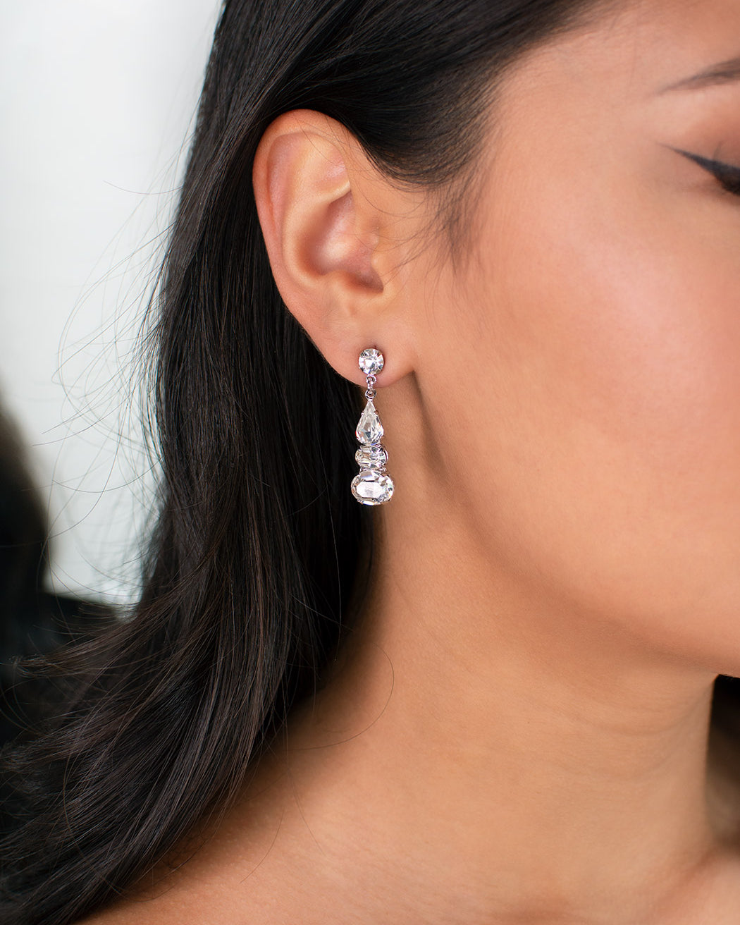 Dahlia Bridal Earrings silver by Windsor Bridal Jewellery