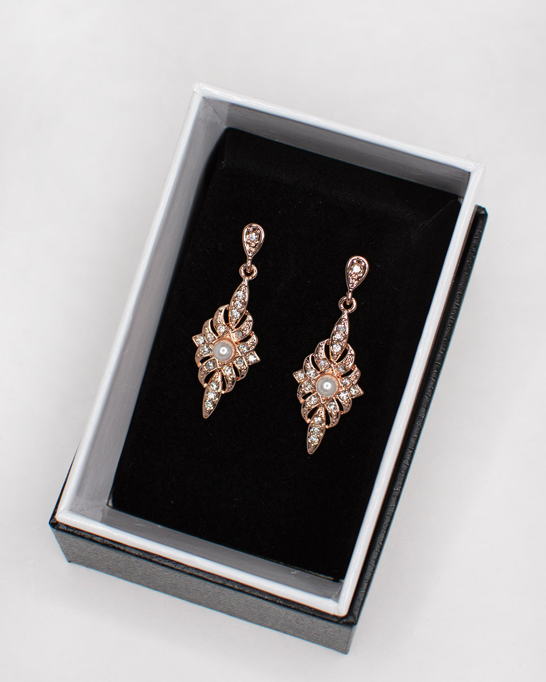 Antoinette Rose Gold bridal earrings — alternate view 4