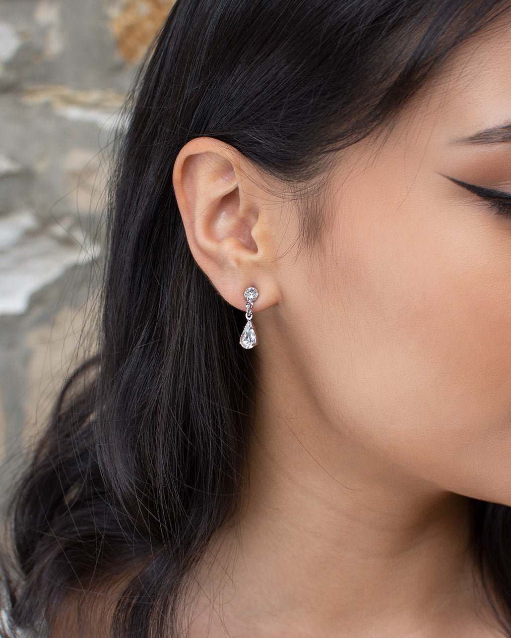 Lara silver bridal earrings — alternate view 3