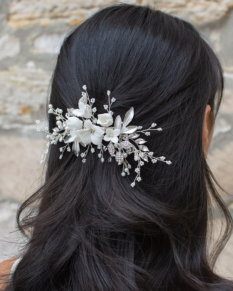Vivian silver bridal comb by Windsor Bridal Jewellery