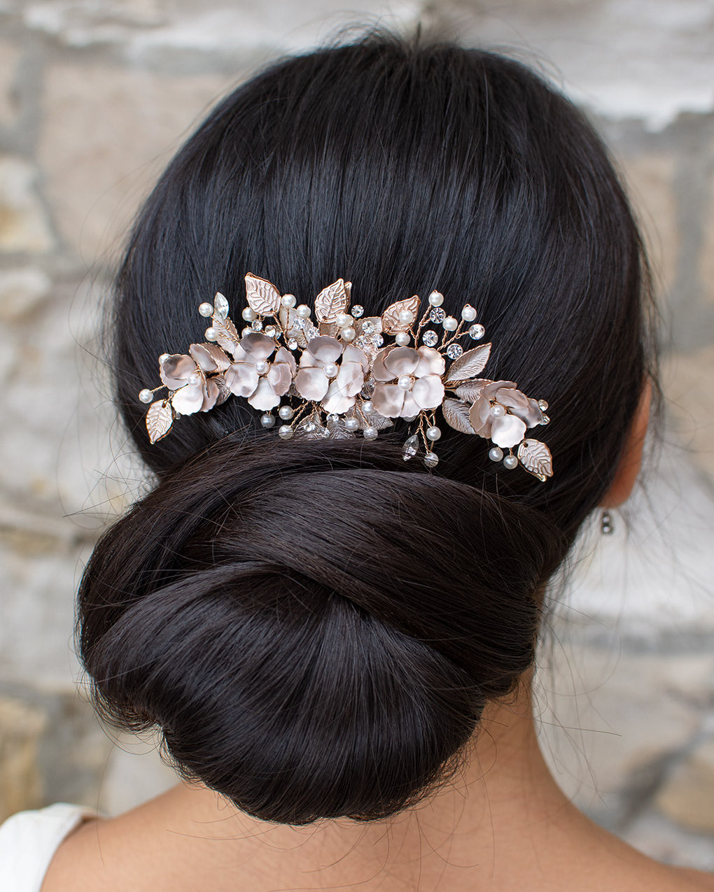 Ava rose gold bridal comb by Windsor Bridal Jewellery