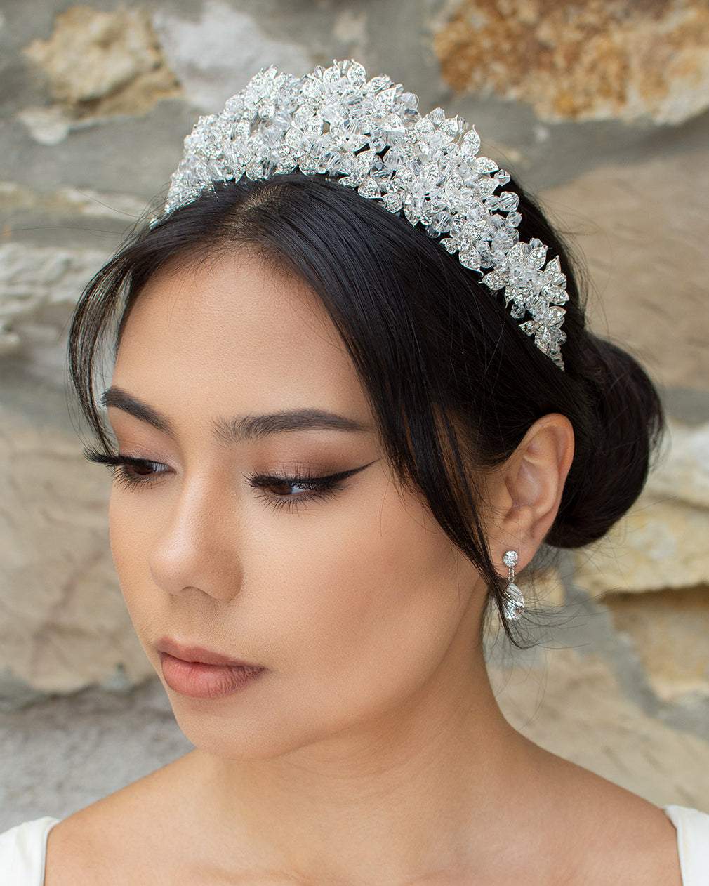 Edwina Double Silver bridal crown — alternate view 3