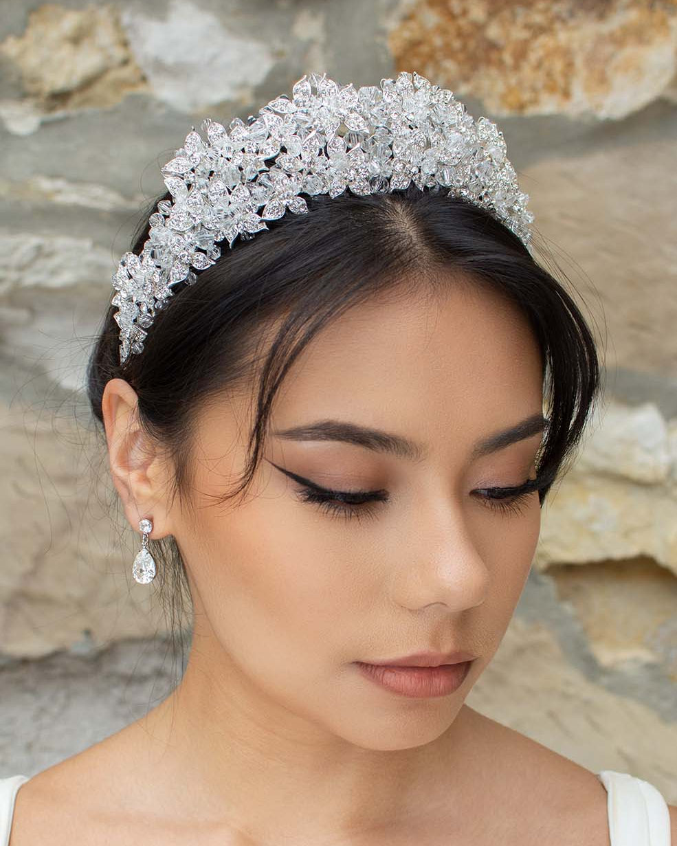 Edwina Double Silver bridal crown — alternate view 4