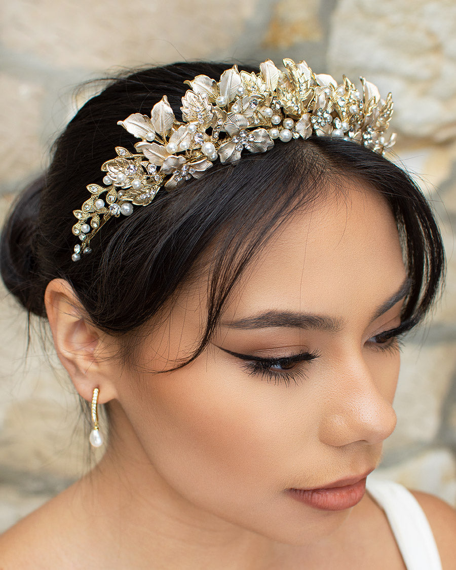 Hannah Gold Bridal Headpiece crown — alternate view 2