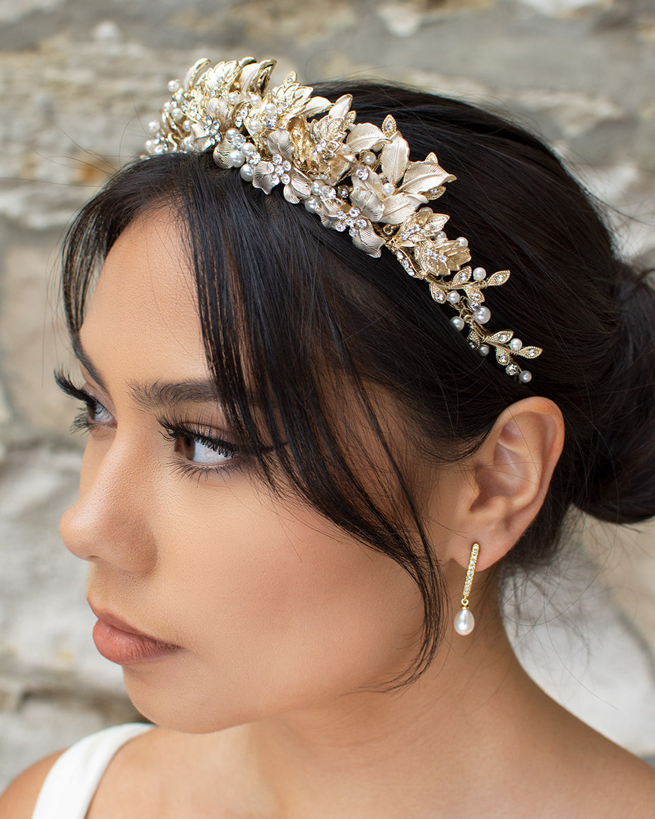 Hannah Gold Bridal Headpiece crown — alternate view 6