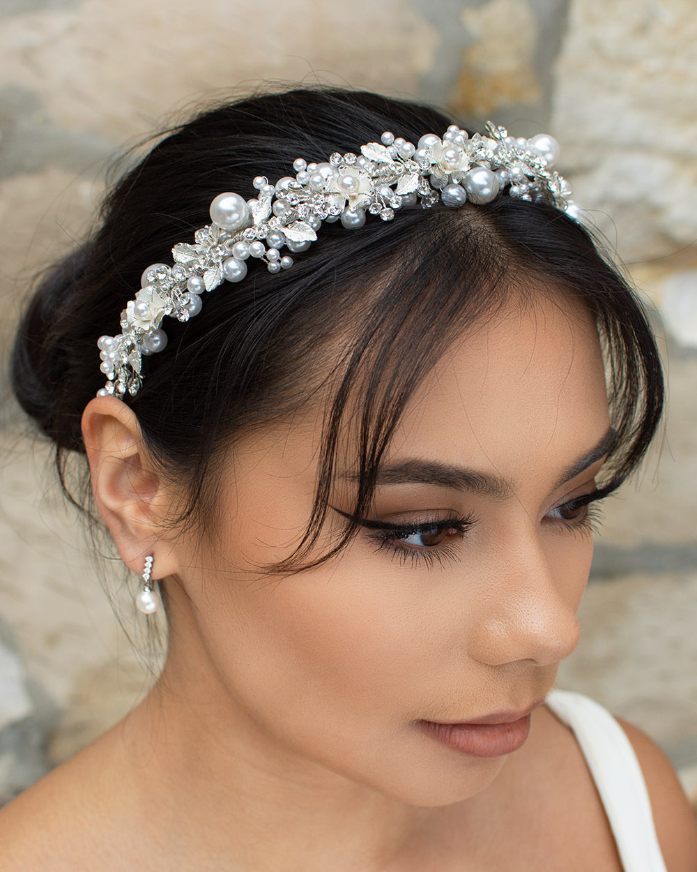 Stella Silver bridal headband — alternate view 2
