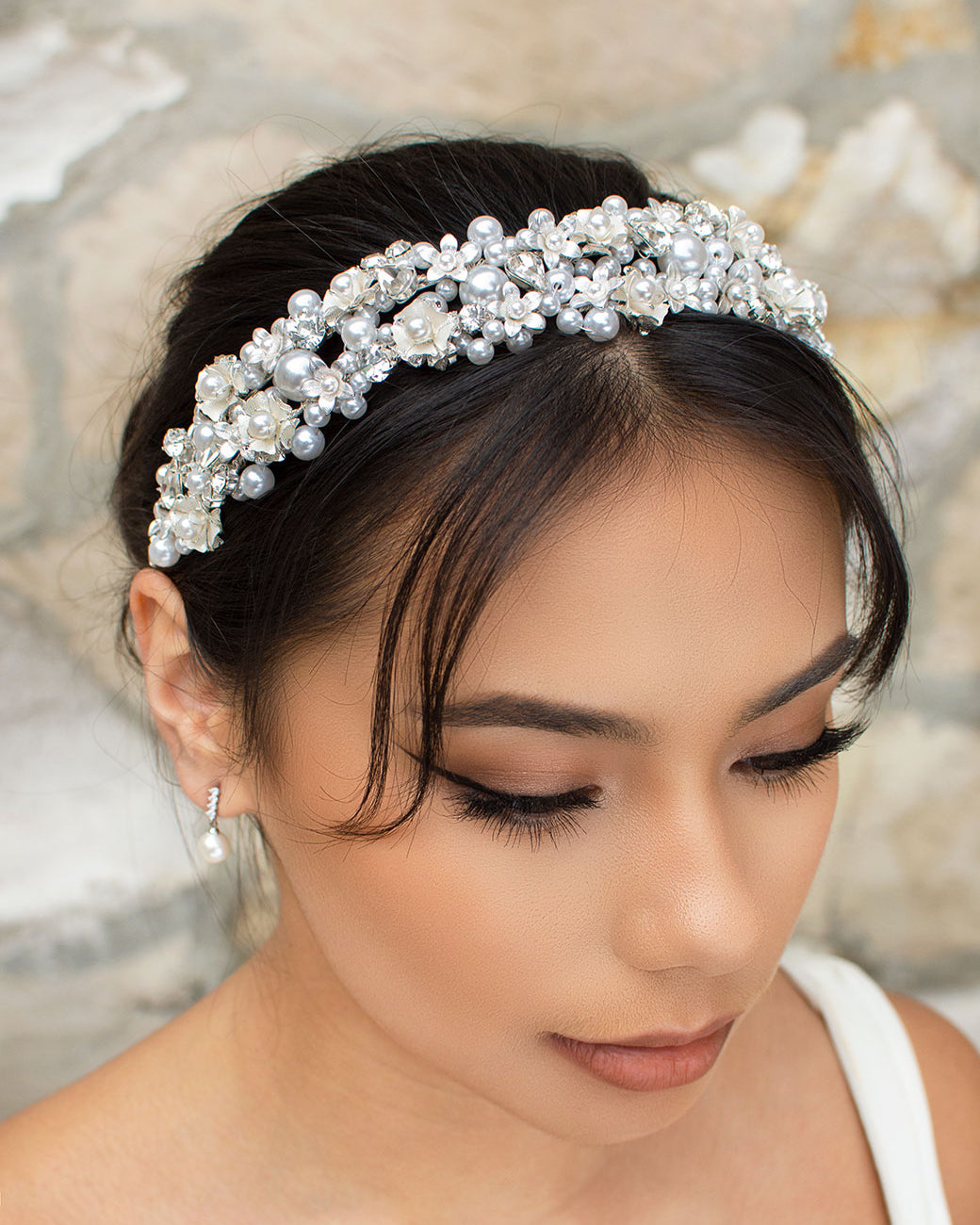 Violet Silver bridal headband — alternate view 3