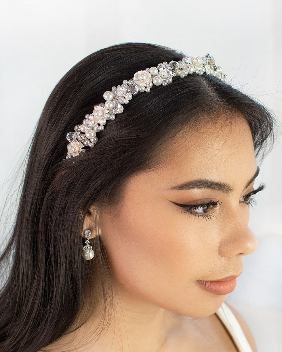 Beatrix Silver headband by Windsor Bridal Jewellery