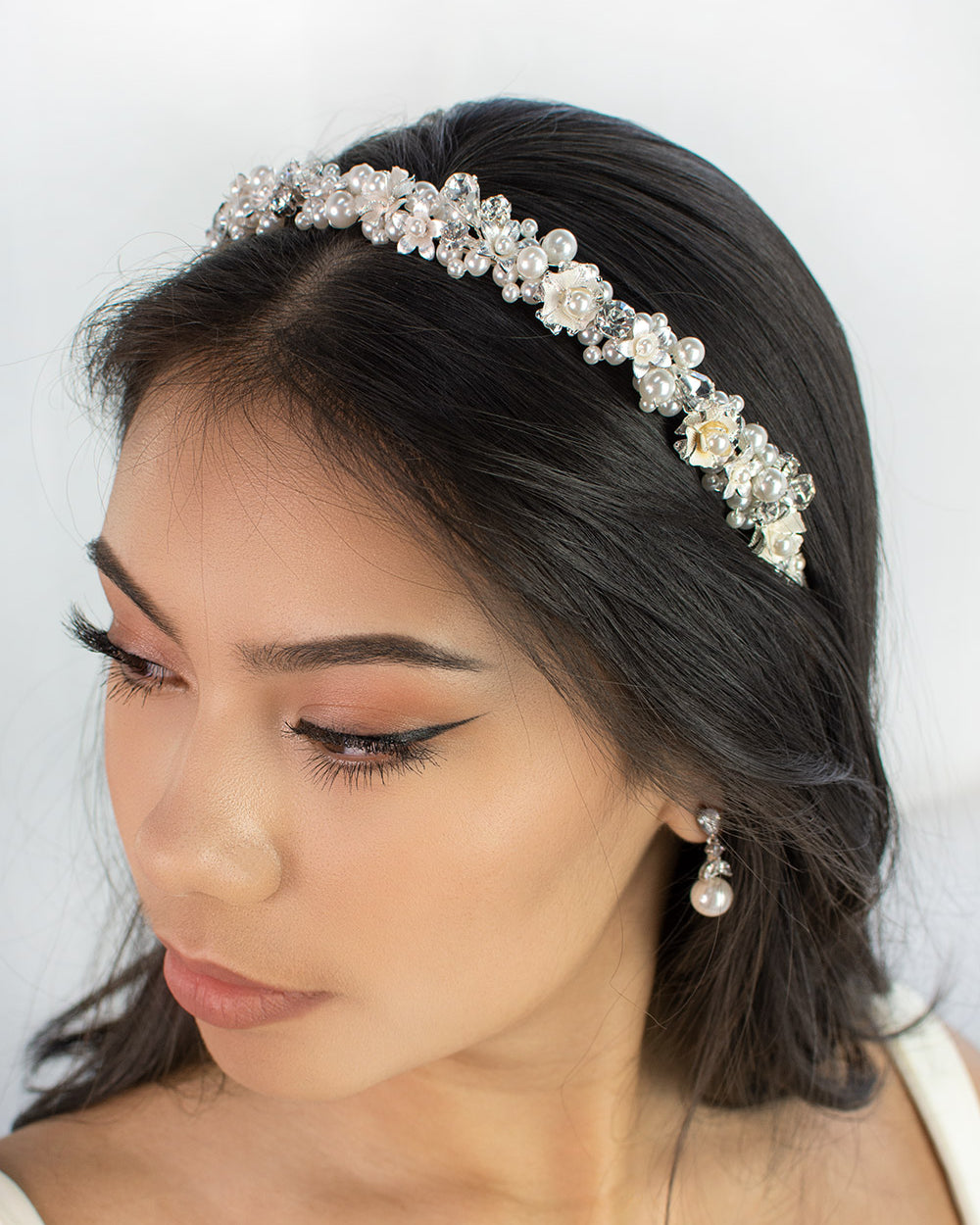 Beatrix Silver bridal headband — alternate view 2