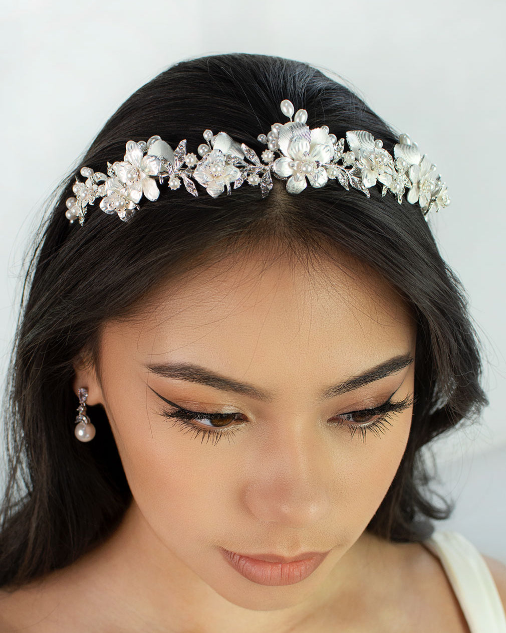 Louise Silver Pearl crown by Windsor Bridal Jewellery