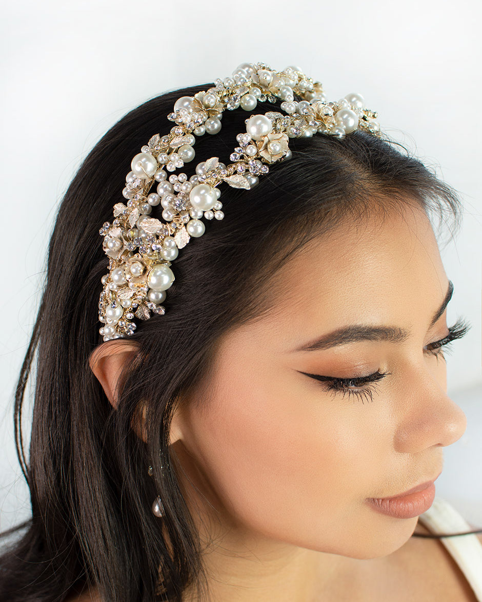 Stella Double Gold bridal headband — alternate view 3