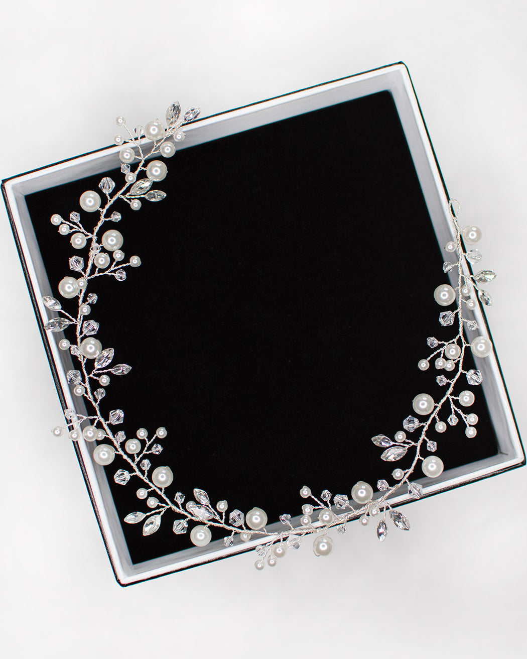 Gia Silver Crystal and Pearl Bridal Vine by Windsor Bridal Jewellery