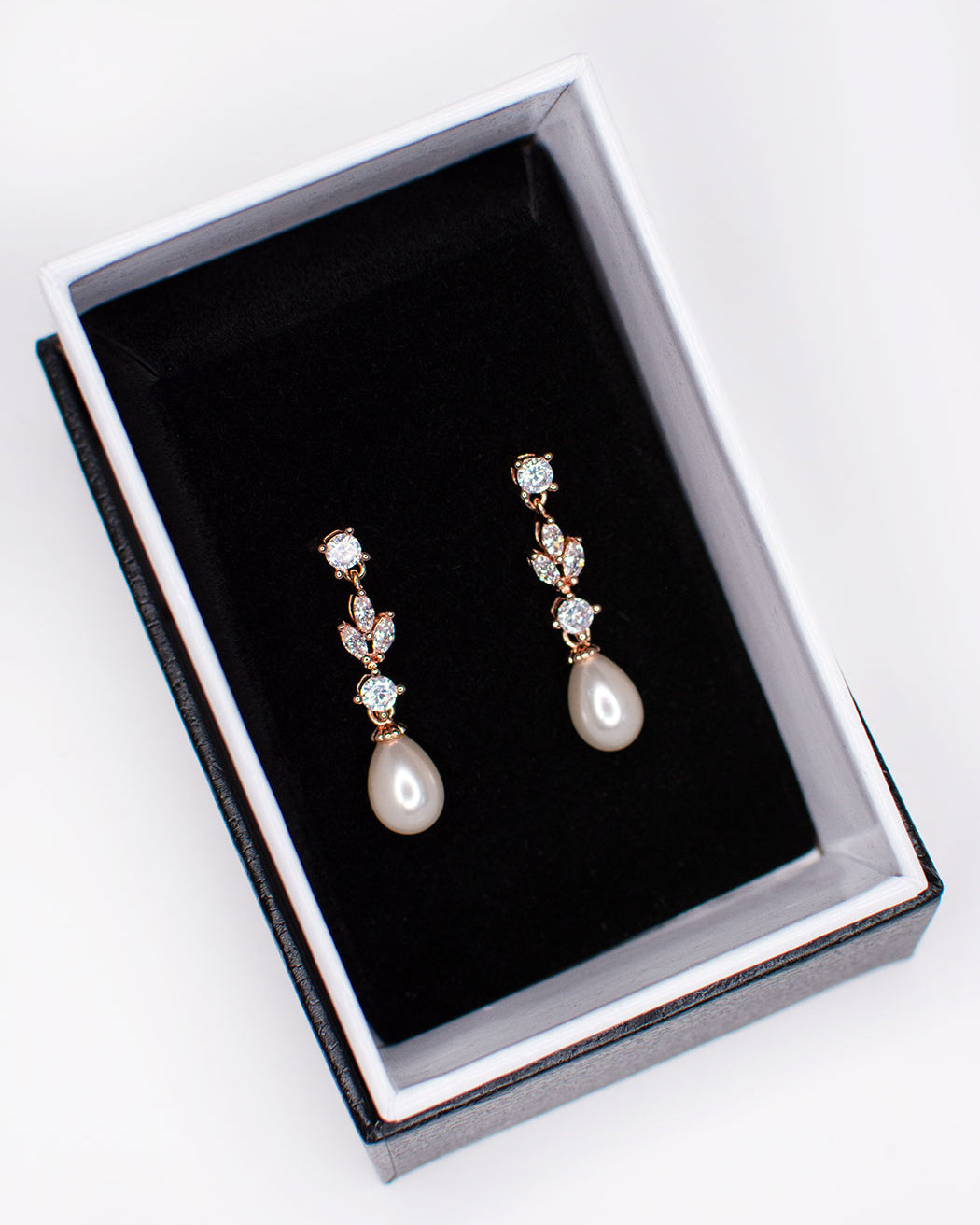 Tara Rose Gold bridal earrings — alternate view 4