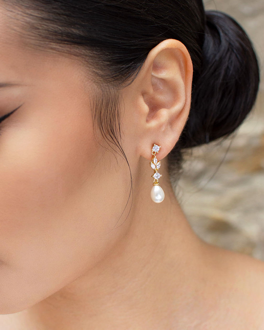 Tara Gold bridal earrings — alternate view 2