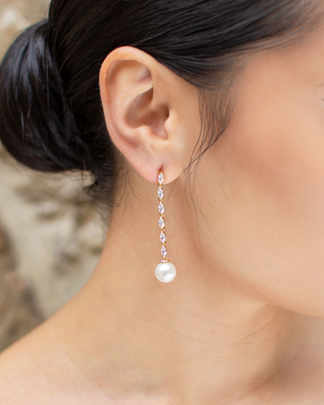 Miley Gold bridal earrings — alternate view 3