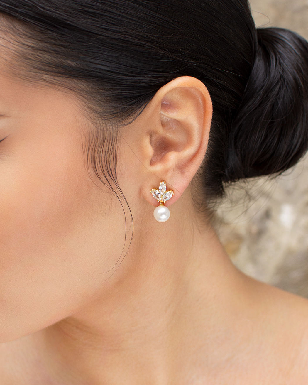 Frankie Gold bridal earrings — alternate view 2