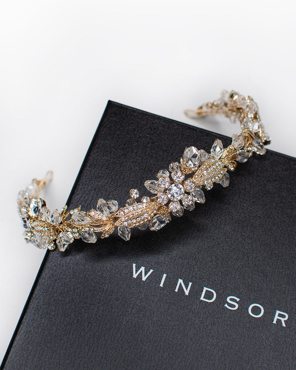 Yasmin gold bridal headband — alternate view 2