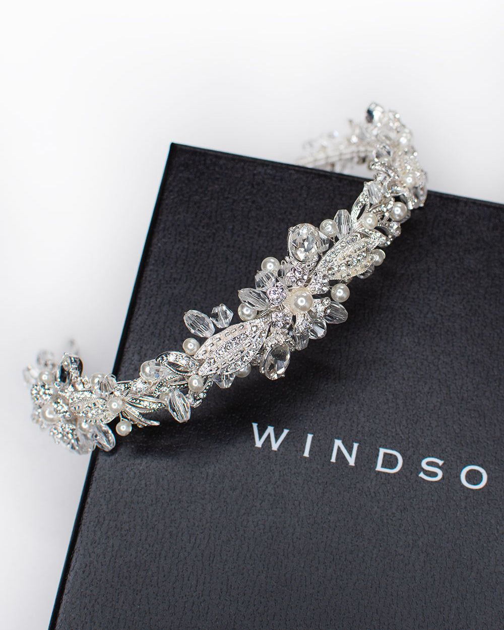 Yasmin Silver with Pearl bridal headband — alternate view 3