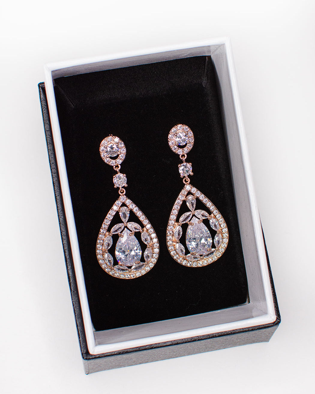 Ellie Rose Gold bridal earrings — alternate view 2