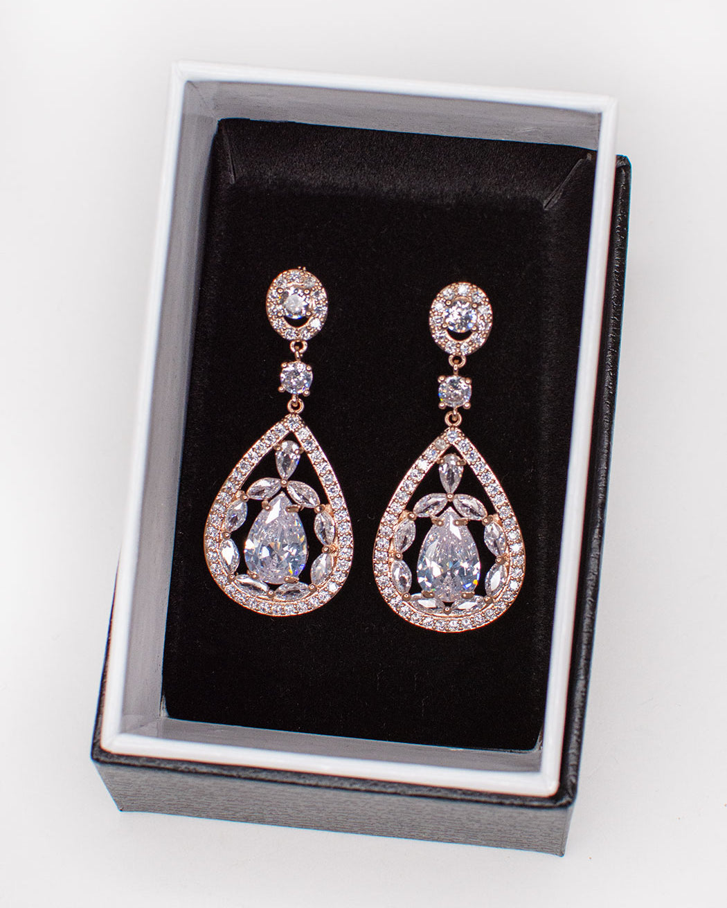 Ellie Rose Gold earrings by Windsor Bridal Jewellery