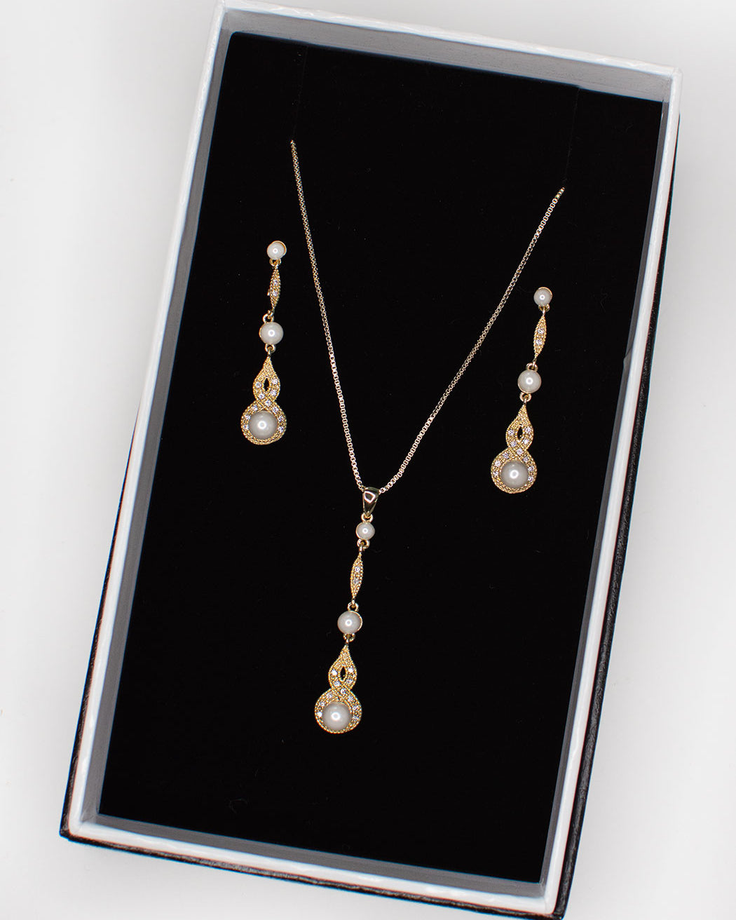 Lorelai Gold necklace and earring set — alternate view 4