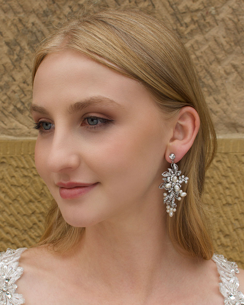 Marie Earring in Silver by Windsor Bridal Jewellery