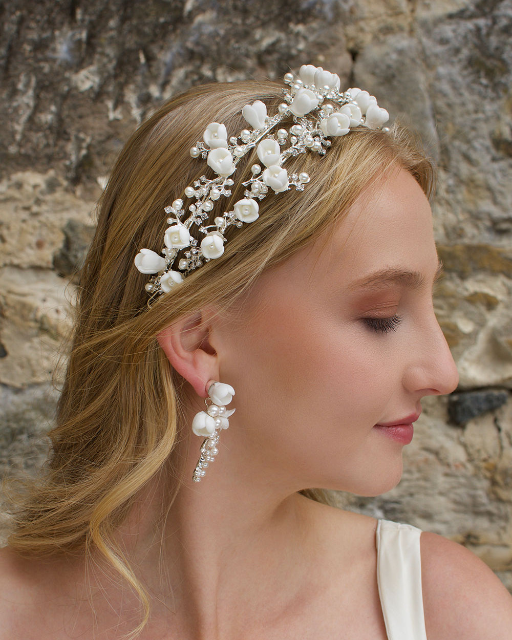 Olivia Silver bridal headband — alternate view 3