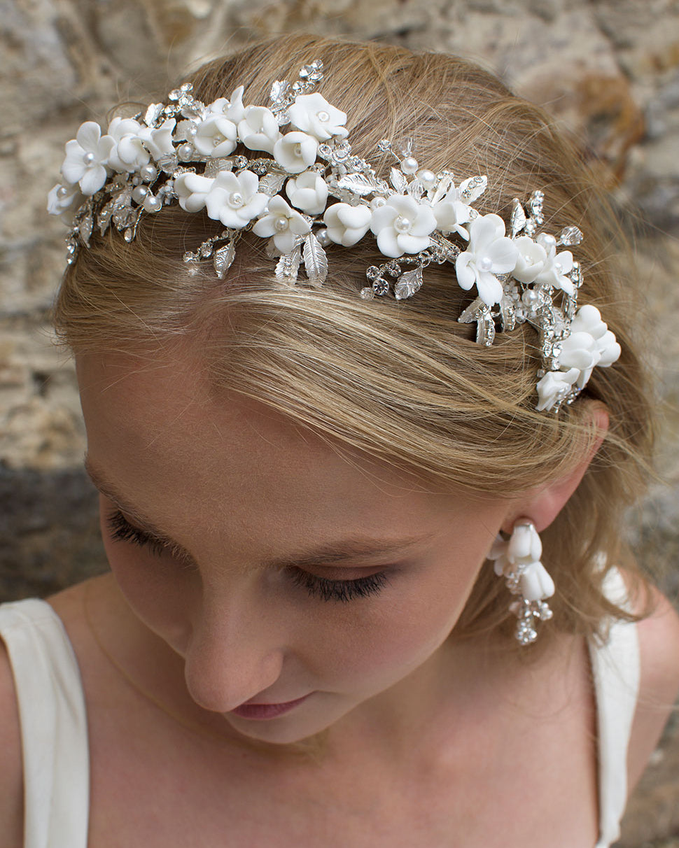Primrose Silver bridal headband — alternate view 4