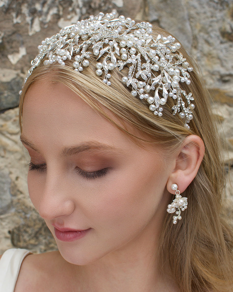 Alessandra Silver headband by Windsor Bridal Jewellery
