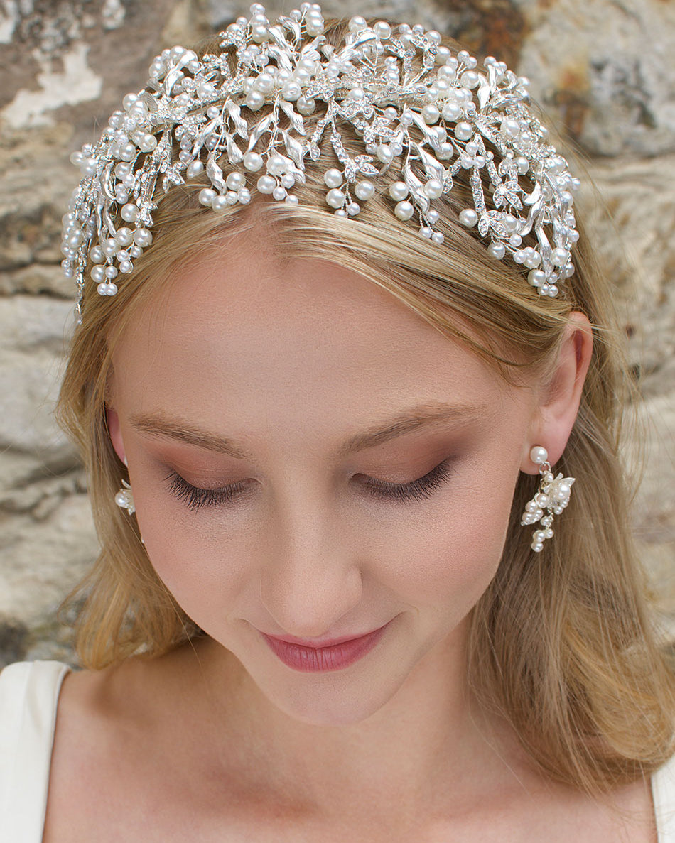 Alessandra Silver bridal headband — alternate view 6