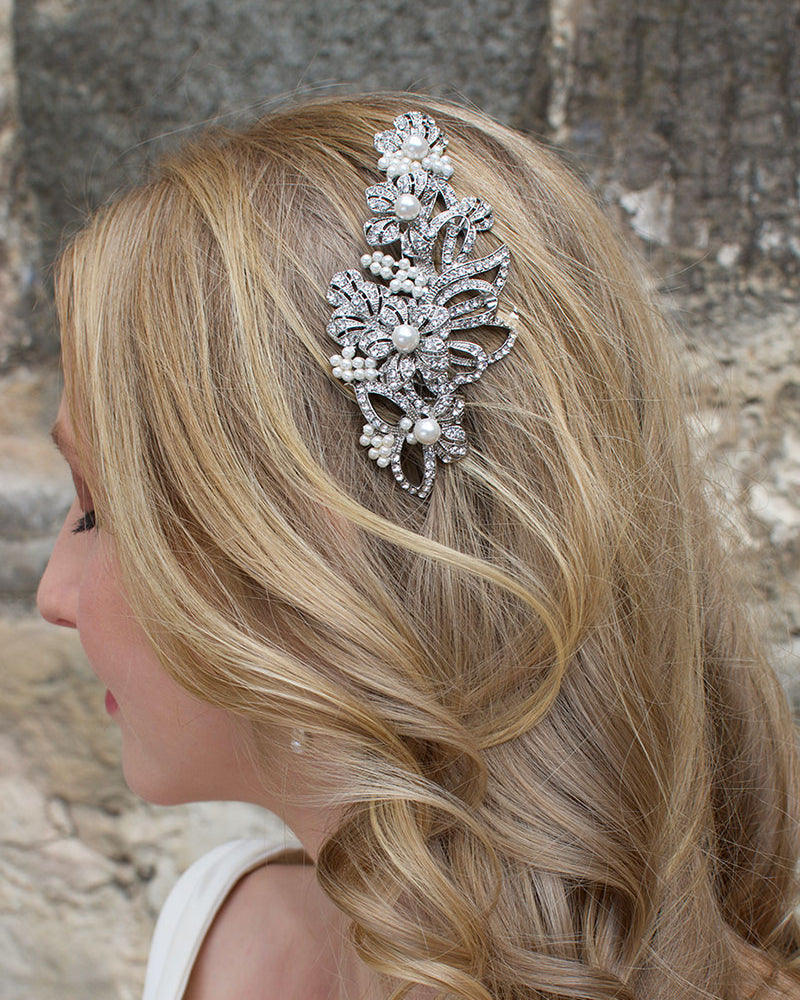 Elaine Silver comb by Windsor Bridal Jewellery