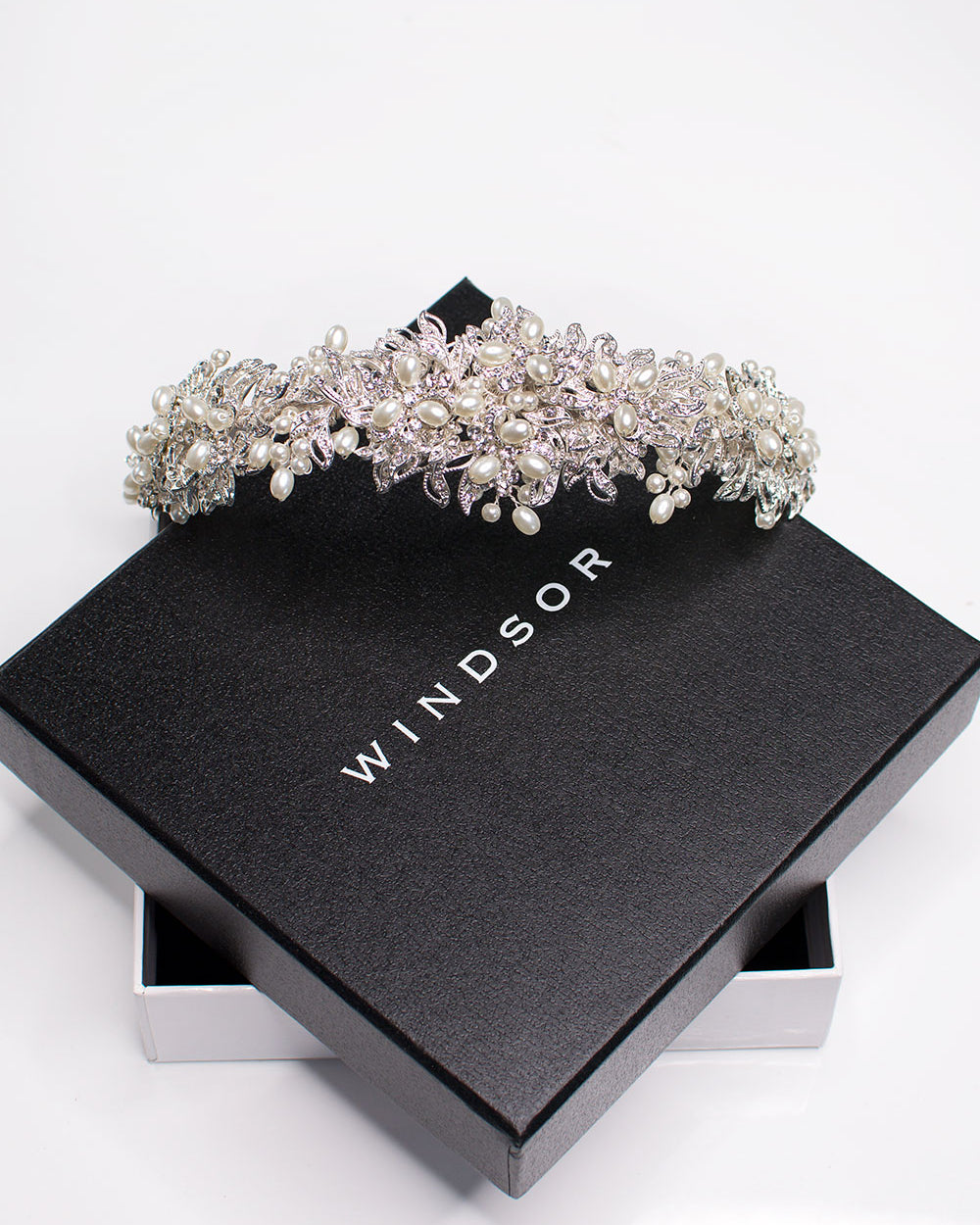 Caroline Silver bridal headband — alternate view 3