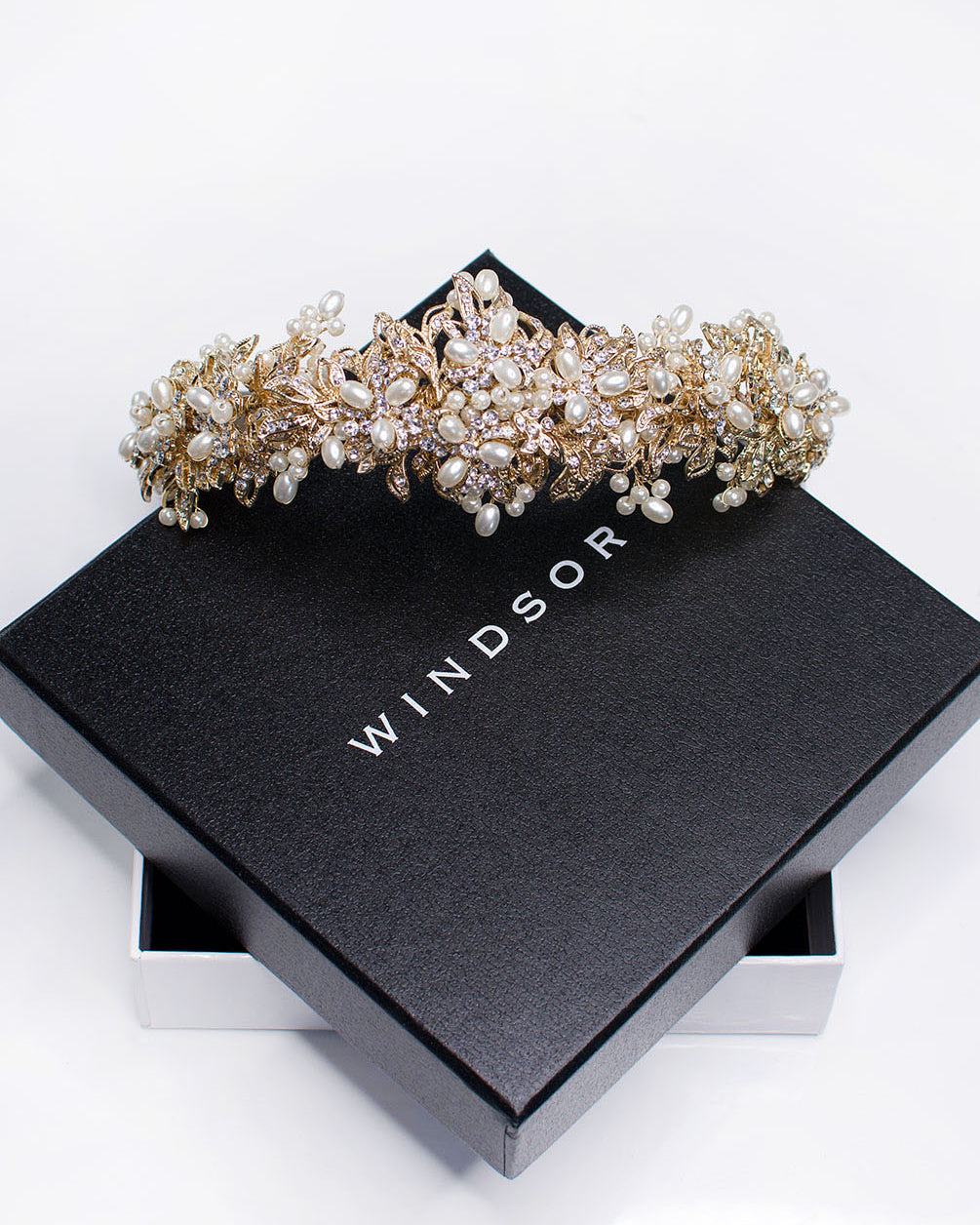 Caroline Gold bridal crown — alternate view 4