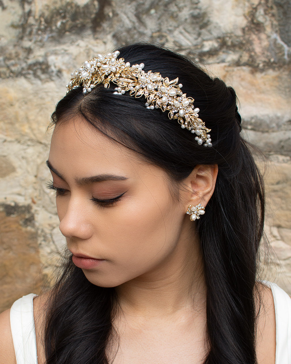 Caroline Gold crown by Windsor Bridal Jewellery