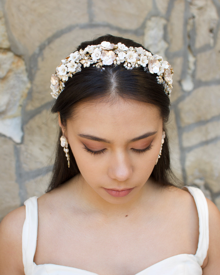 Octavia Gold bridal headband — alternate view 2