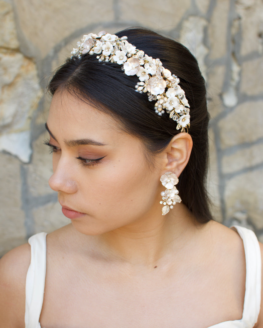 Octavia Gold bridal headband — alternate view 3