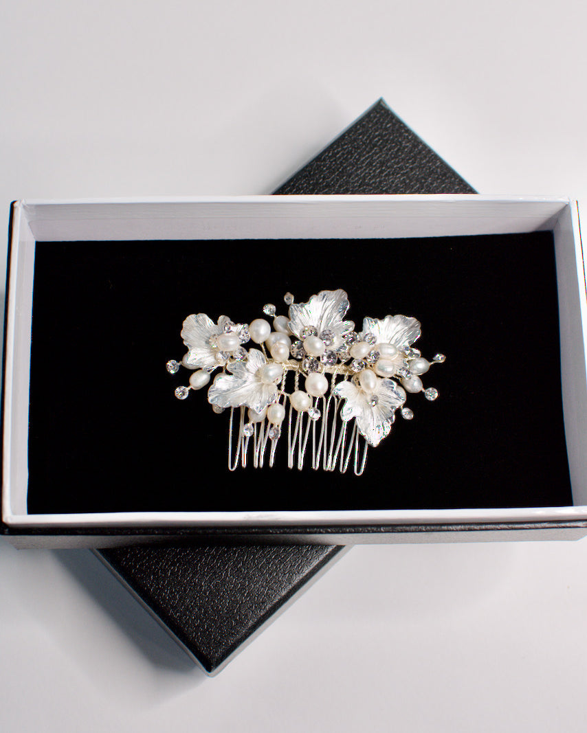 Cilla Silver bridal hair pin — alternate view 3